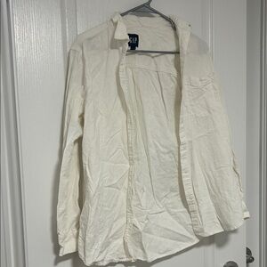 GAP Off-White Lightweight Button-Up Shirt Jacket